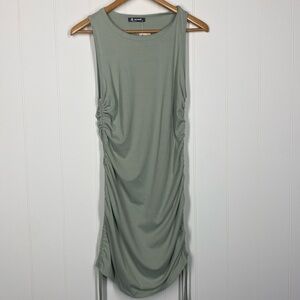 BTFBM Green Sleeveless Rouched Dress Medium